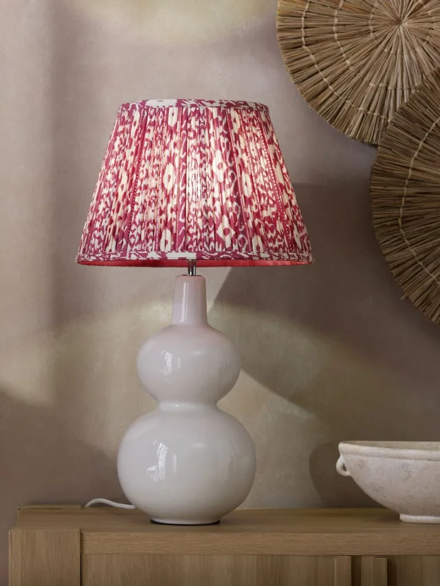 Pleated Lamp Shade, Berry Red