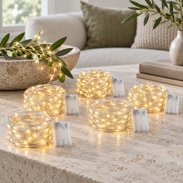 Battery Fairy Lights with Timer, 6 Pack