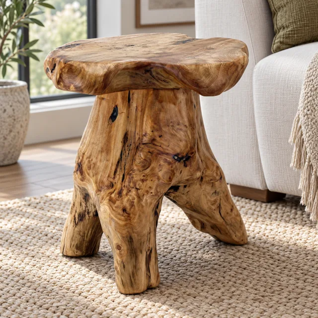Natural Wood Root Stool