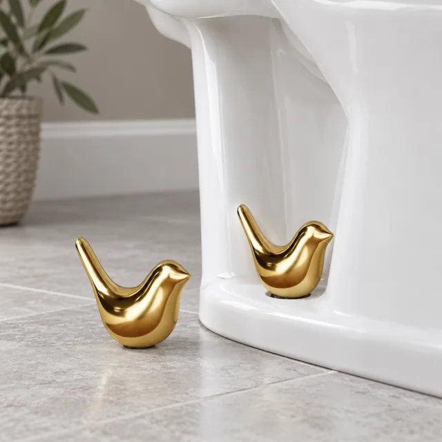Gold Bird Toilet Bolt Covers, Set of 2
