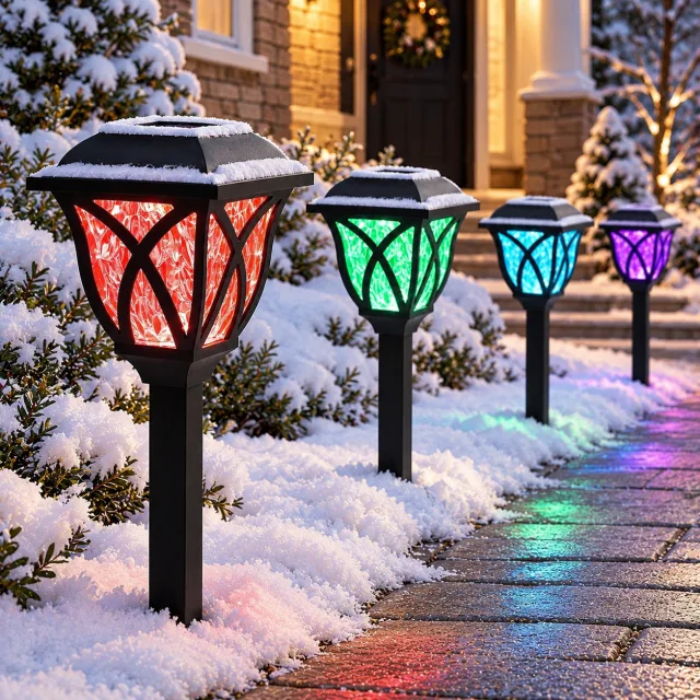 GIGALUMI Solar Christmas Multicolor Pathway Lights