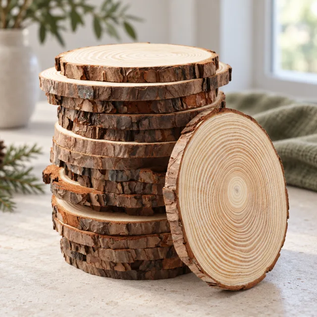 Unfinished Wood Slices, 16 Pcs, 5.1-5.5 Inch