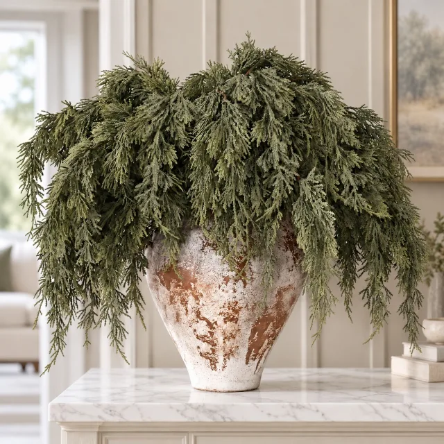 Lifelike Artificial Cedar Branches, 32", 6 Pcs