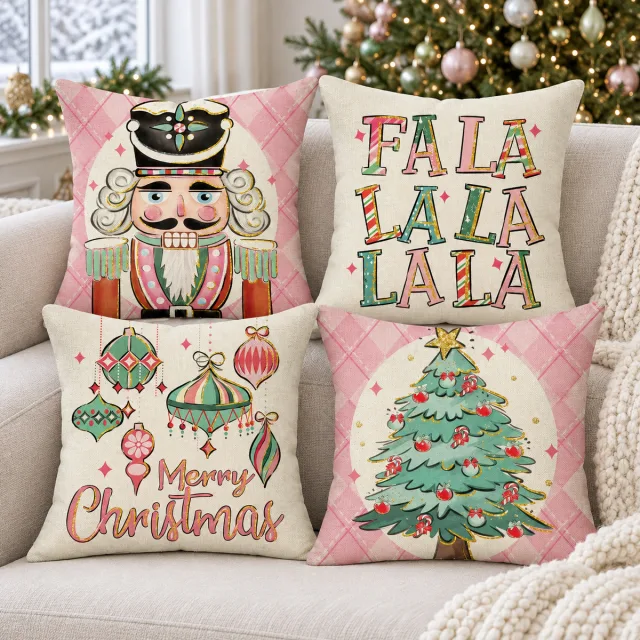 Merry Christmas Tree Nutcracker Pillow Covers