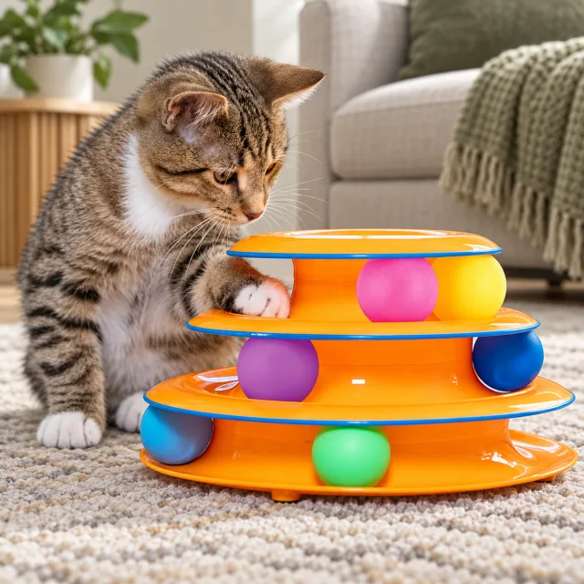 Interactive Tower of Tracks Cat Toy