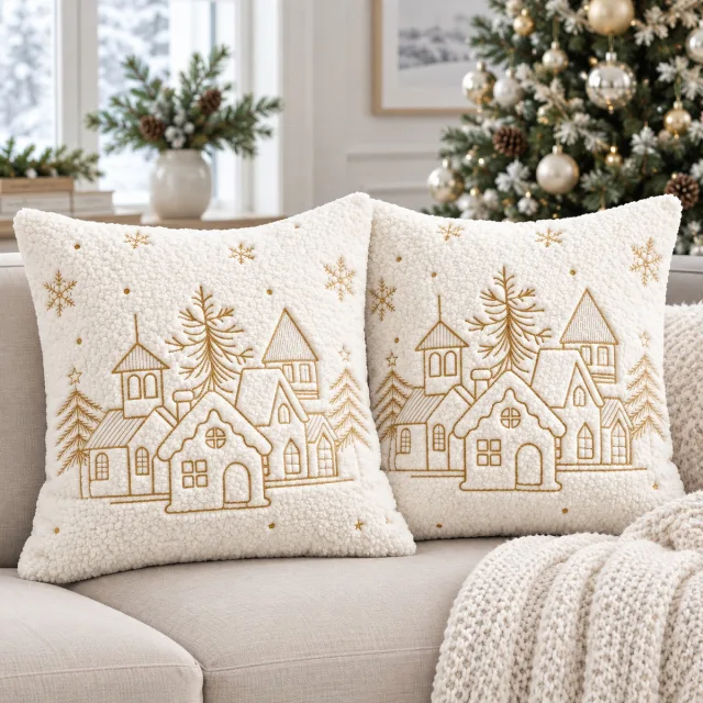 Xmas Trees Christmas Pillow Cover, 18x18, 2 PCS